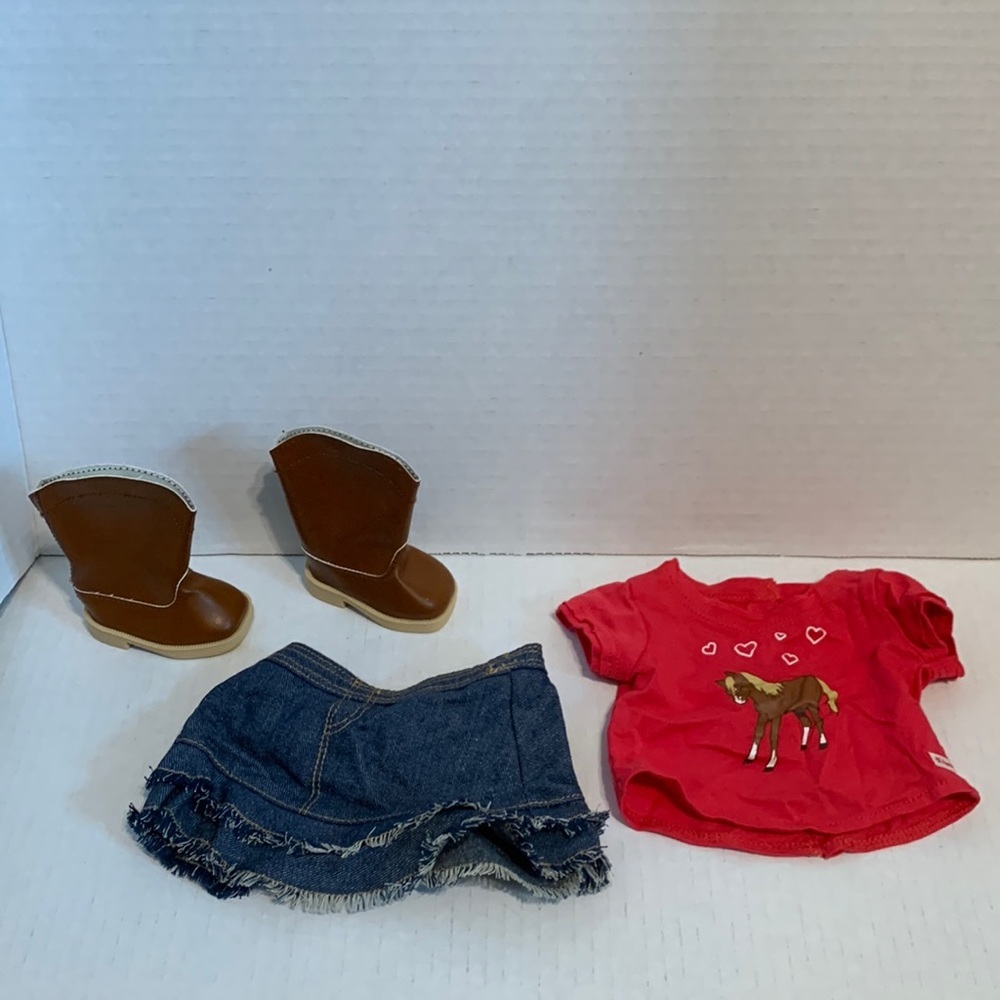 American Girl Doll | Full Set Western Riding Outfit with Boots, Skirt, and Top